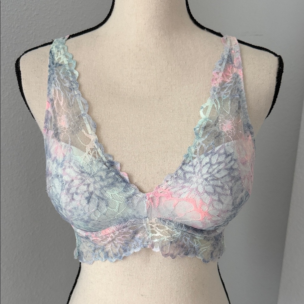 Victorias Secret PINK Push Up Floral Lace Bralette - Multicolor
